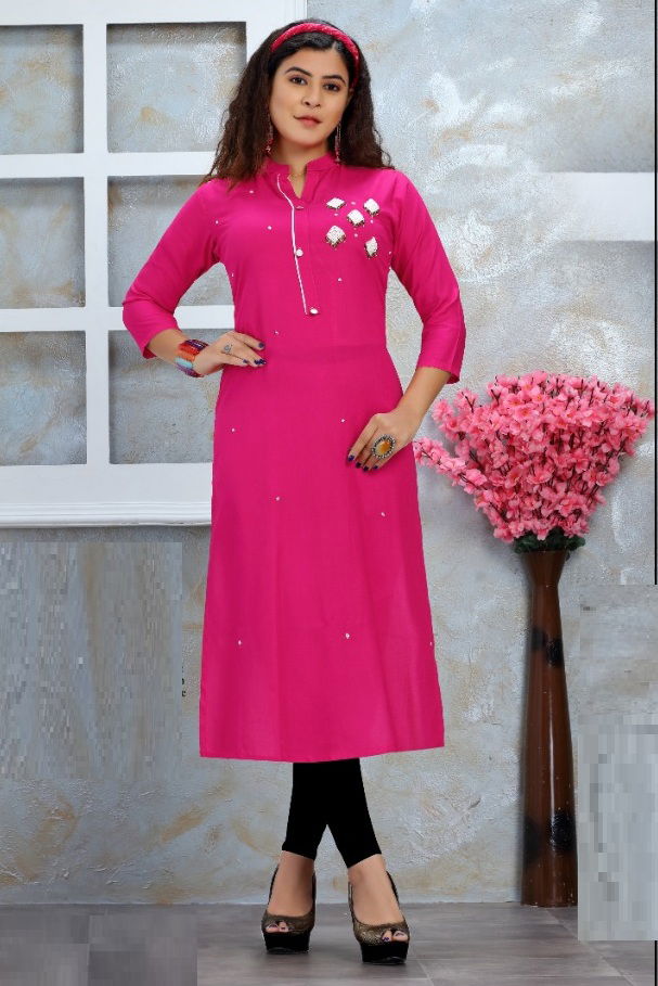 Flory Ethnic Wear Designer Rayon Embroidery Kurti Collection
